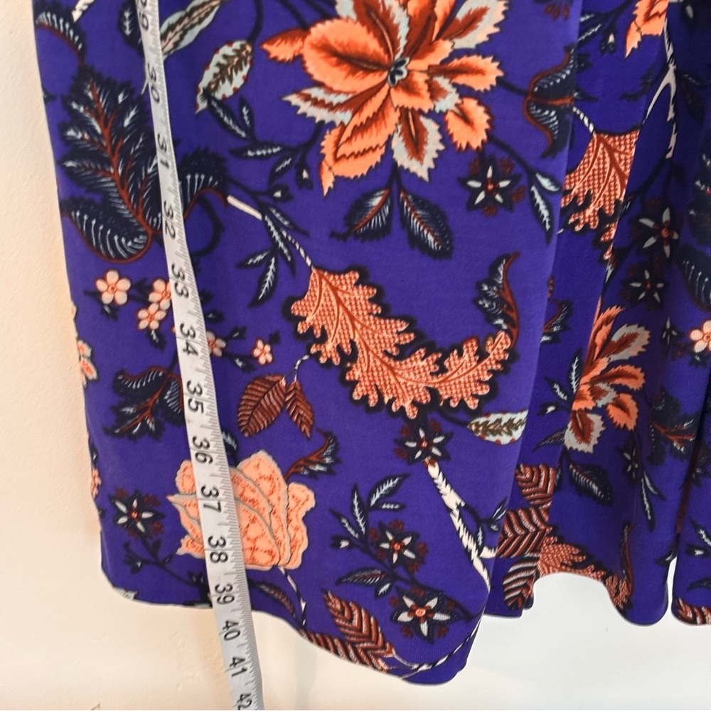DIANE von FURSTENBERG DVF Blue Purple Floral Print Julian Silk Wrap Dress Sz 4 - Picture 11 of 14